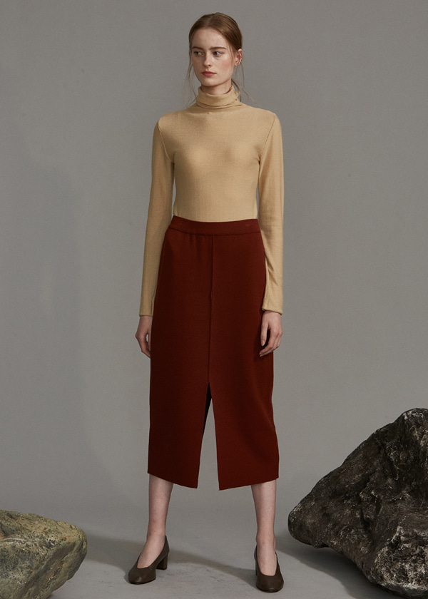 balance knit skirt (brown)