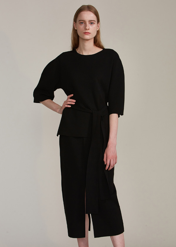 balance knit skirt (black)