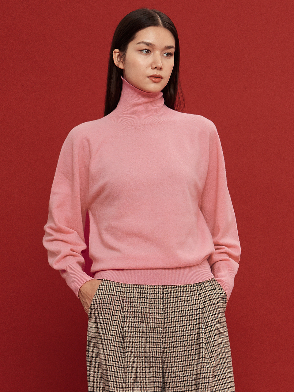 cashmere slit pola knit (pink)