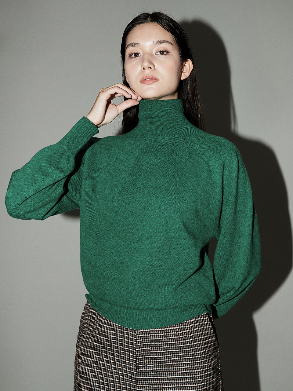 cashmere slit pola knit (green)