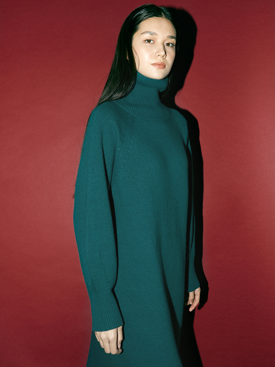 cashmere blooming knit onepiece (blue green)