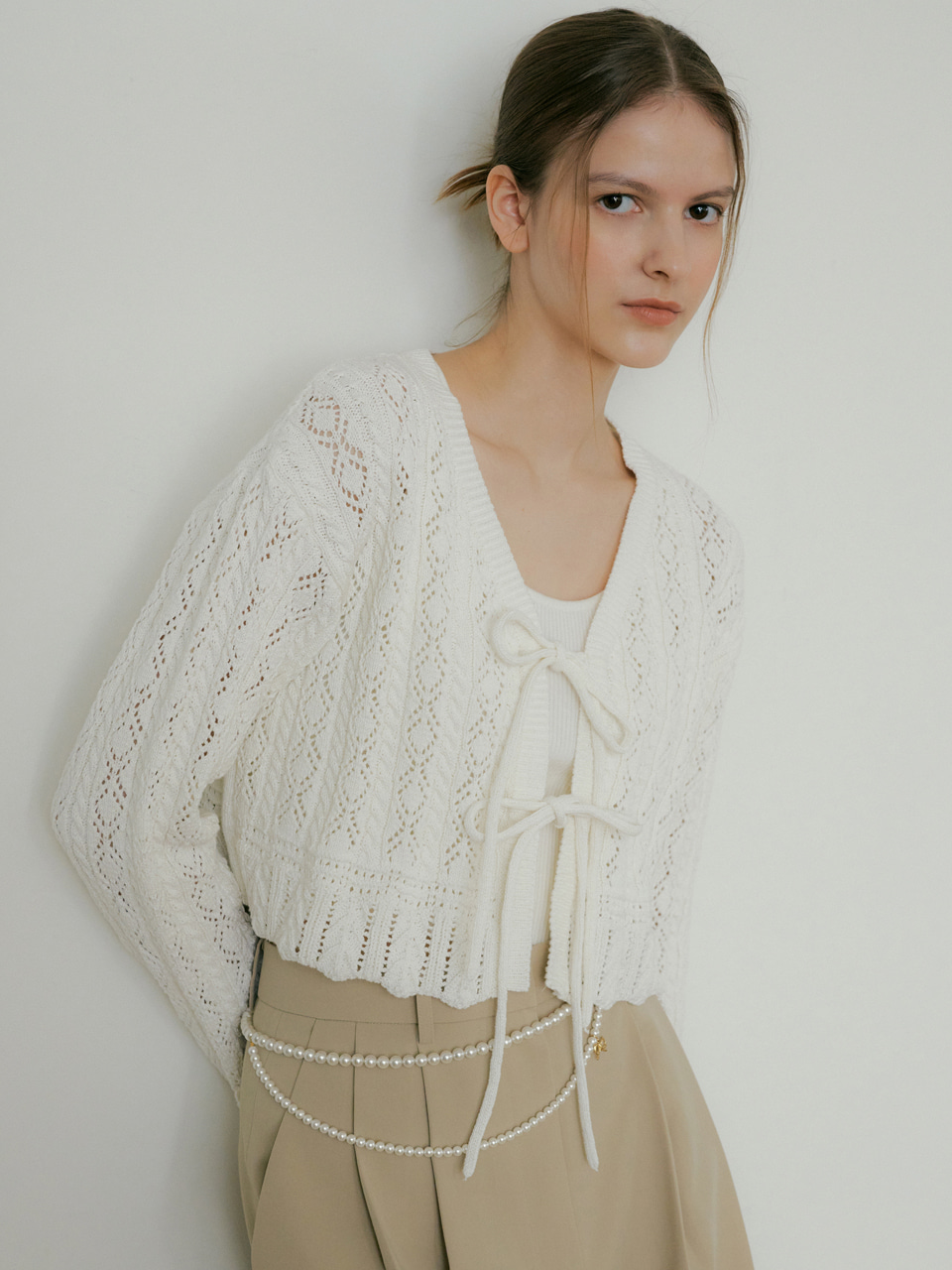23SS Crochet Knit Cardigan (Ivory)