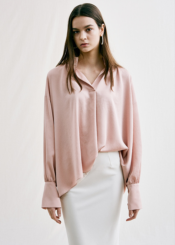 Shirring blouse_pink