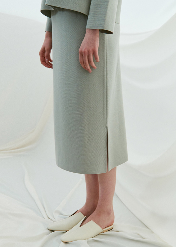 slit pocket knit skirt_mint