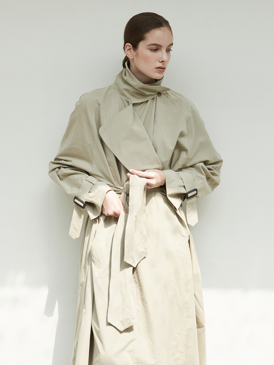 oversize trench coat (light khaki)